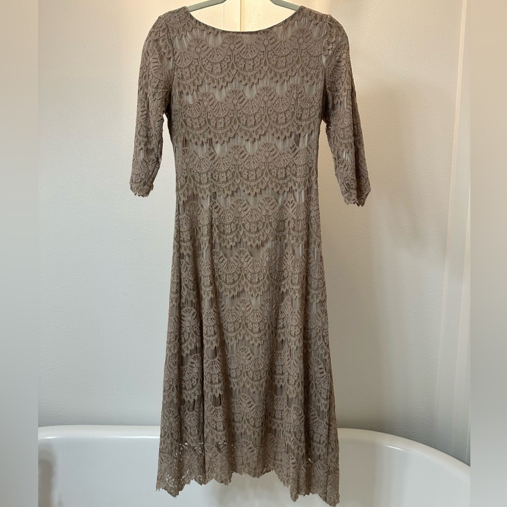 Elegant Lace Dainty Jewells Midi Dress
